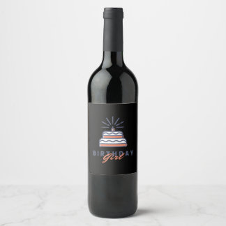 Etiqueta Para Botella De Vino Etiqueta de vino floral rosa chic para cumpleaños 