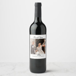 Etiqueta Para Botella De Vino Etiqueta de vino fotográfico simple Boda y texto d