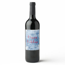 Etiqueta de vino Frosty Blue de NAVIDAD BLANCA per