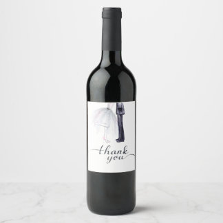 Etiqueta Para Botella De Vino Etiqueta de vino "Gracias" para baile de novios el