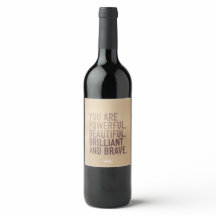 Etiqueta de vino — Hermoso, Brillante y Valiente