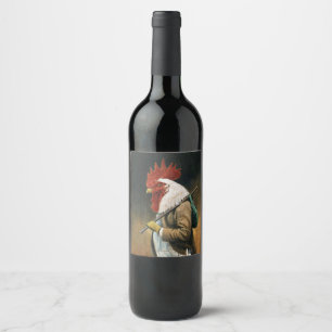 Etiqueta Para Botella De Vino Etiqueta de vino Hobo Cockerel