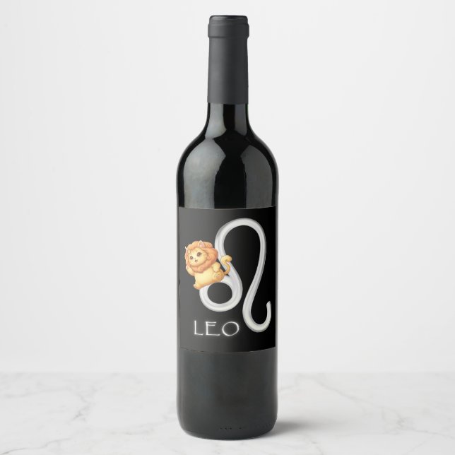 Etiqueta Para Botella De Vino Etiqueta de Vino Leo (Anverso)