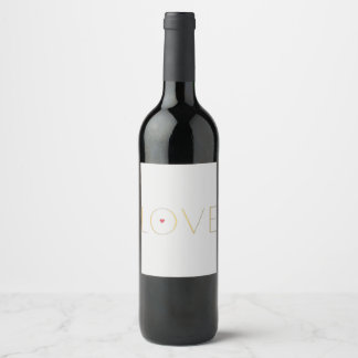 Etiqueta Para Botella De Vino Etiqueta de vino LOVE minimalista moderna simple