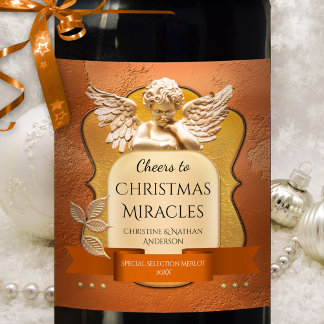 Etiqueta Para Botella De Vino Etiqueta de vino Milacle para Navidades del Ángel 