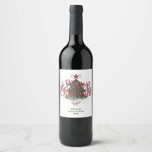 Etiqueta Para Botella De Vino Etiqueta de vino Minimal Merry Christmas