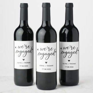 Etiqueta Para Botella De Vino Etiqueta de Vino Minimalista Estamos Comprometidos