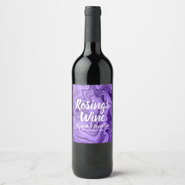 Etiqueta Para Botella De Vino Etiqueta de vino morado (Anverso)