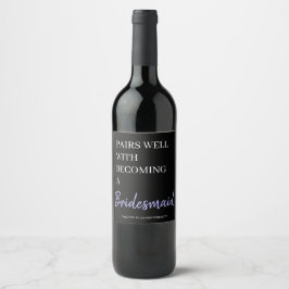 Etiqueta Para Botella De Vino Etiqueta de vino para anuncio de dama de honor