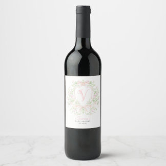 Etiqueta Para Botella De Vino Etiqueta de vino para baby shower Preppy Crest