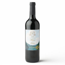Etiqueta de vino para boda con vista al valle de m