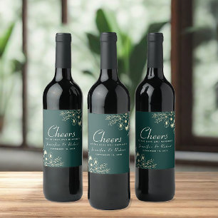 Etiqueta Para Botella De Vino Etiqueta de vino para boda Verde Esmeralda