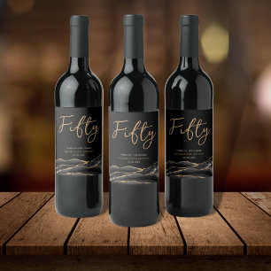 Etiqueta Para Botella De Vino Etiqueta de vino para cumpleaños 50 con ágata de o