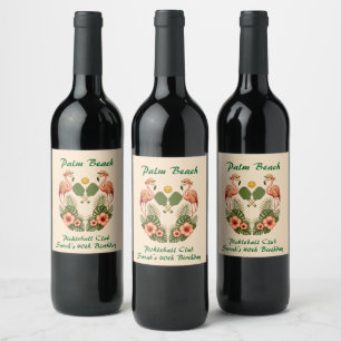 Etiqueta Para Botella De Vino Etiqueta de vino para cumpleaños del Retro Flaming