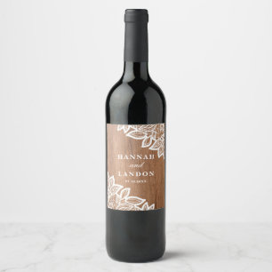 Etiqueta Para Botella De Vino Etiqueta de vino para parejas con encaje vintage y