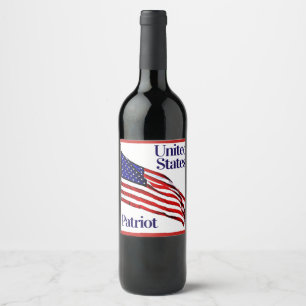 Etiqueta Para Botella De Vino Etiqueta de vino Patriota de los Estados Unidos
