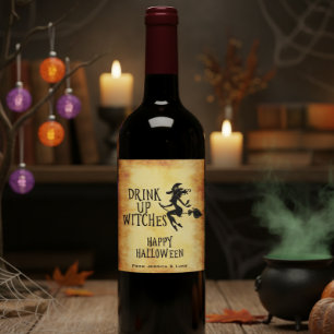 Etiqueta Para Botella De Vino Etiqueta de vino personalizada Bebed brujas Hallow