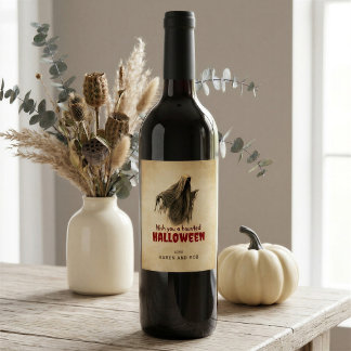 Etiqueta Para Botella De Vino Etiqueta de vino personalizada de Halloween Fantas