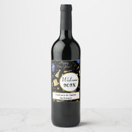 Etiqueta Para Botella De Vino Etiqueta de vino personalizada Feliz Año Nuevo