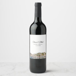 Etiqueta Para Botella De Vino Etiqueta de vino personalizada Hydra Grecia Boda