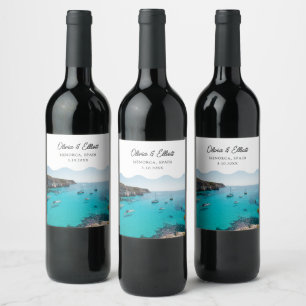 Etiqueta Para Botella De Vino Etiqueta de vino personalizada Menorca Favor de la