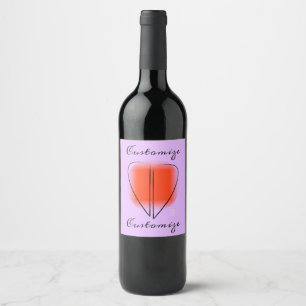 Etiqueta Para Botella De Vino Etiqueta de Vino Personalizada Mod Art Heart