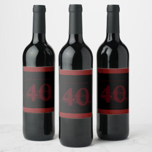 Etiqueta Para Botella De Vino Etiqueta de vino personalizada para el 40º anivers