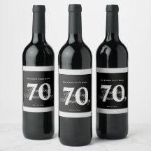 Etiqueta de vino personalizada para el 70º anivers