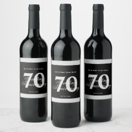 Etiqueta Para Botella De Vino Etiqueta de vino personalizada para el 70º anivers