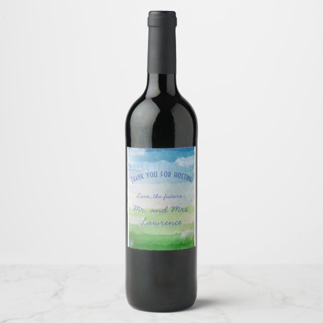 Etiqueta Para Botella De Vino Etiqueta de vino personalizado (Anverso)