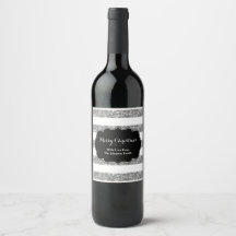 Etiqueta de vino Personalizado de rayas blancas pl