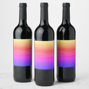 Etiqueta Para Botella De Vino Etiqueta de vino Playa Rosa Maravilla Olas del Océ