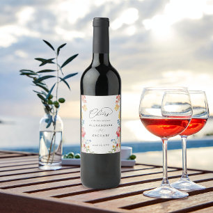 Etiqueta Para Botella De Vino Etiqueta de vino Primavera de Florencia multicolor
