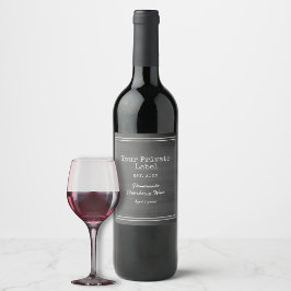 Etiqueta Para Botella De Vino Etiqueta de vino privada Retro Pizarra Negra