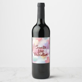 Etiqueta Para Botella De Vino Etiqueta de vino romántico elegante para San Valen