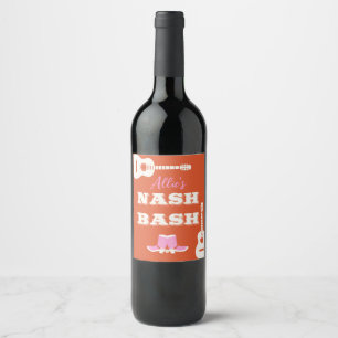 Etiqueta Para Botella De Vino Etiqueta de vino rosa y Naranja de Nashville Bache