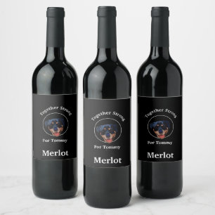 Etiqueta Para Botella De Vino Etiqueta de vino Rottweiler Fuerte Confianza