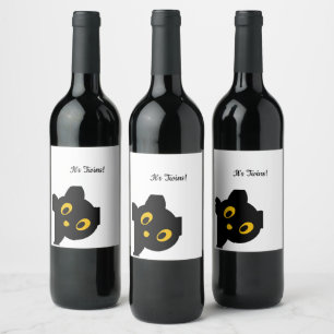 Etiqueta Para Botella De Vino Etiqueta de vino temática Gato Gato Negro