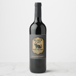 Etiqueta Para Botella De Vino Etiqueta de Vino Tónico Extra Potente Black Cat