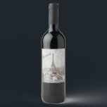 Etiqueta Para Botella De Vino Etiqueta de Vino Torre Eiffel París Francia - Eleg<br><div class="desc">Etiqueta de Vino Torre Eiffel París Francia – Diseño de Souvernir de Viaje Elegante</div>