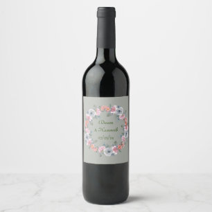 Etiqueta Para Botella De Vino Etiqueta de Vino Vintage Charm Floral