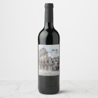Etiqueta de Vino Vintage Coliseo de Roma – Arte de