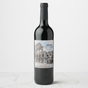 Etiqueta Para Botella De Vino Etiqueta de Vino Vintage Coliseo de Roma – Arte de