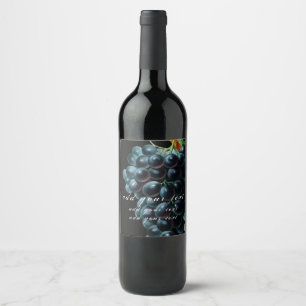 ETIQUETA PARA BOTELLA DE VINO ETIQUETA DE VINO: "VINTAGE GRAPES" PERSONALIZABLE