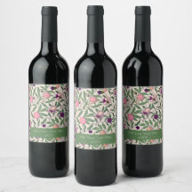 ETIQUETA DE VINO : WILLIAM MORRIS : POMEGRANADOS
