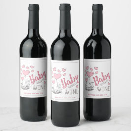 Etiqueta Para Botella De Vino Etiqueta de vinos Baby Shower de Fox Hearts