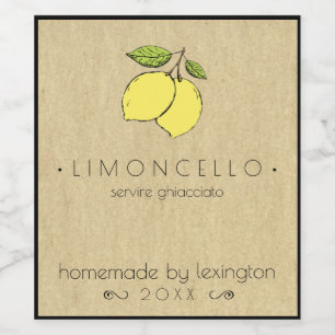 Etiqueta Para Botella De Vino Etiqueta Del Frasco De Limoncello Con Dibujo De Le