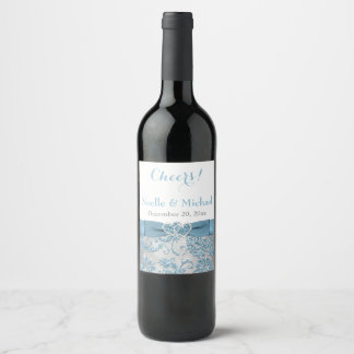 Etiqueta Para Botella De Vino Etiqueta del frasco de vino | Azul helado de invie