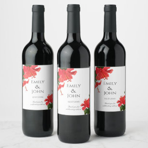 Etiqueta Para Botella De Vino Etiqueta del frasco de vino de flores de Hibiscus