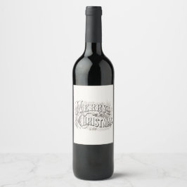 ETIQUETA PARA BOTELLA DE VINO ETIQUETA DEL FRASCO DE VINO: FELICITAS NAVIDAD